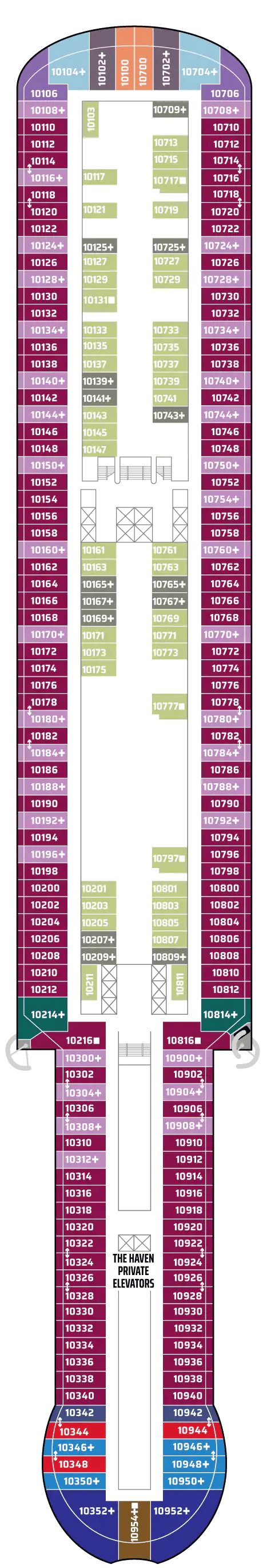 Deck plan for Deck 10