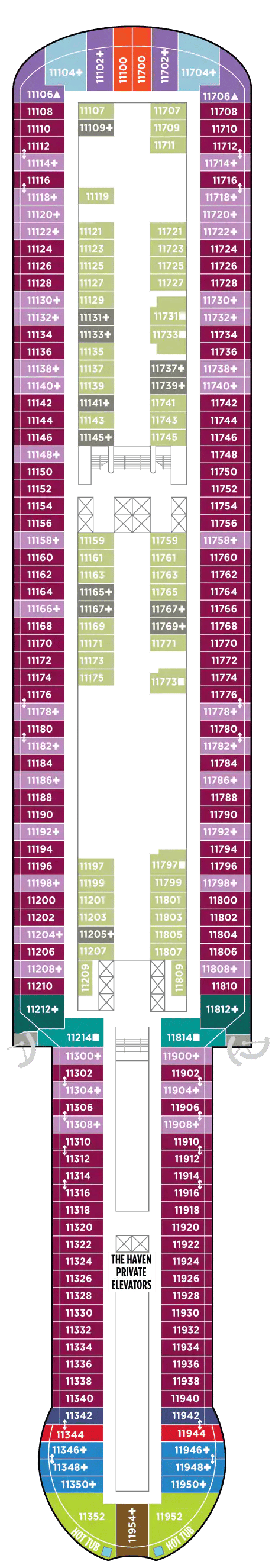Deck plan for Deck 11
