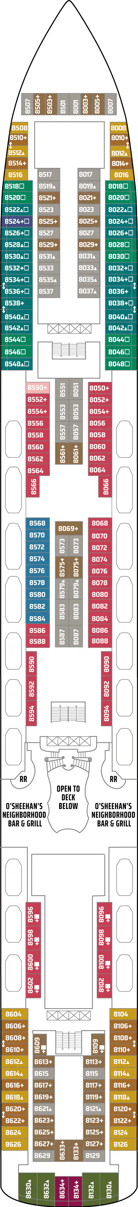 Deck plan for Deck 08