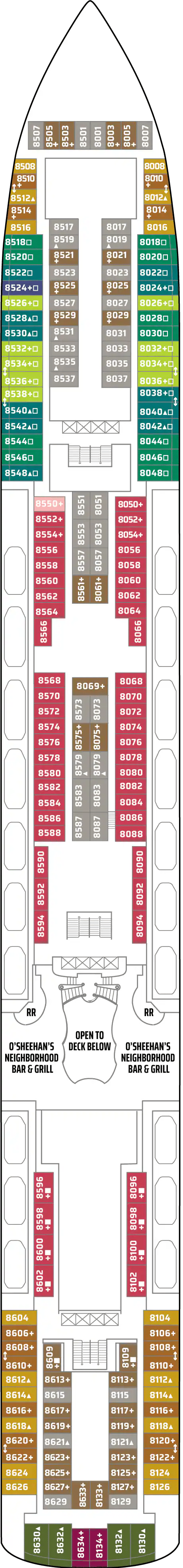 Deck plan for Deck 08
