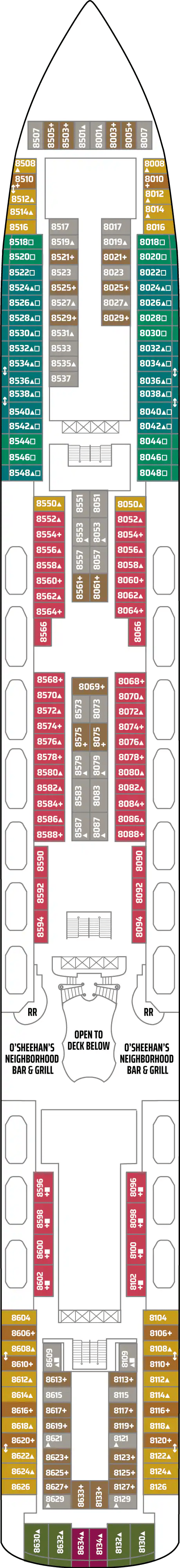 Deck plan for Deck 08