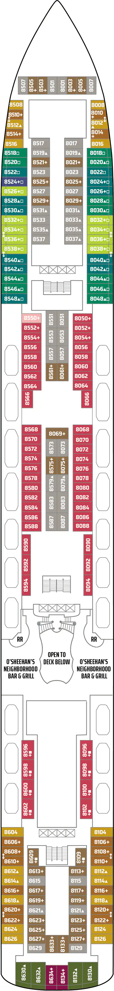 Deck plan for Deck 08
