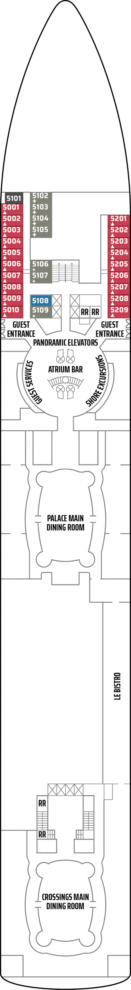 Deck plan for Deck 5