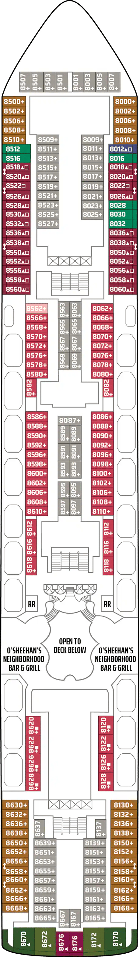 Deck plan for Deck 08