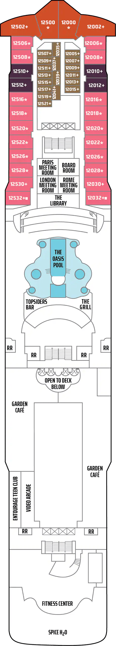 Deck plan for Deck 12