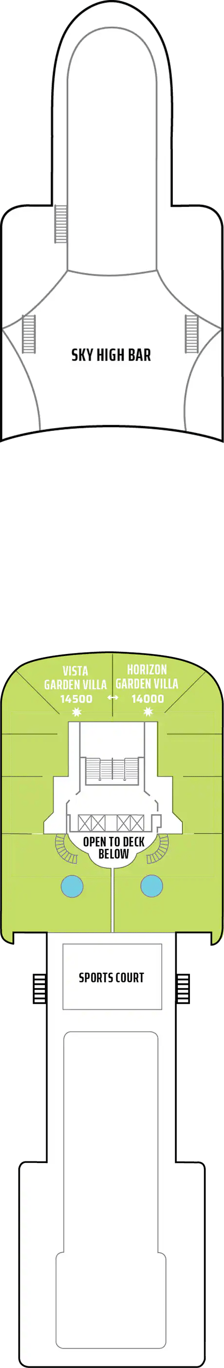 Deck plan for Deck 14