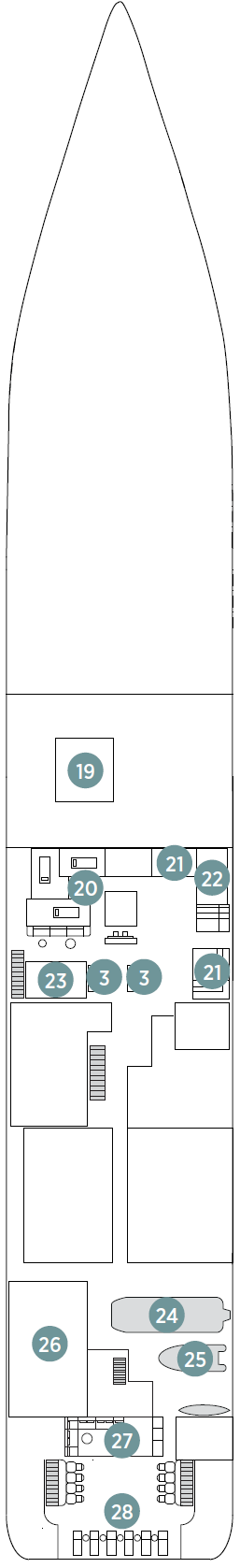 Deck plan for Deck 2 Wellness