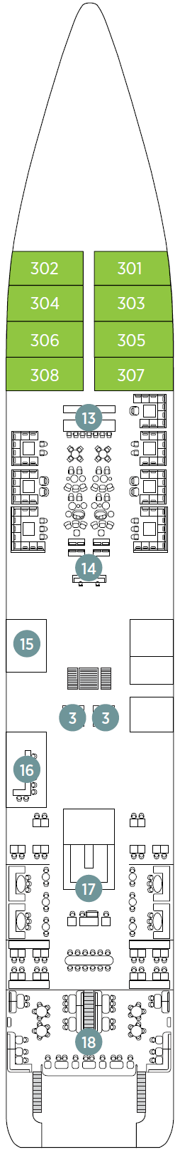 Deck plan for Deck 3 Emerald