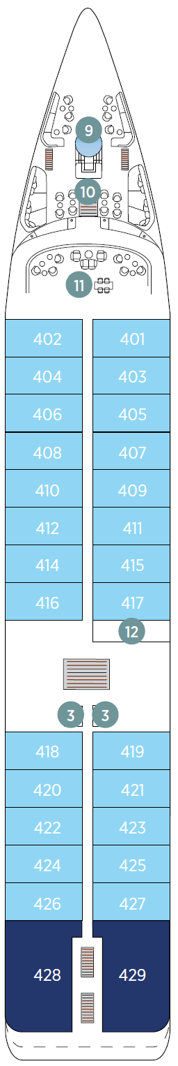 Deck plan for Deck 4 Observation