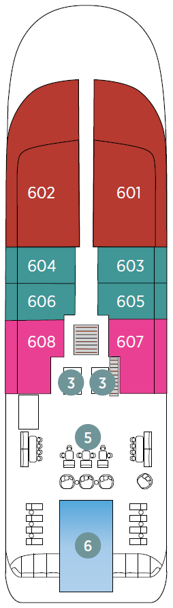 Deck plan for Deck 6 Pool
