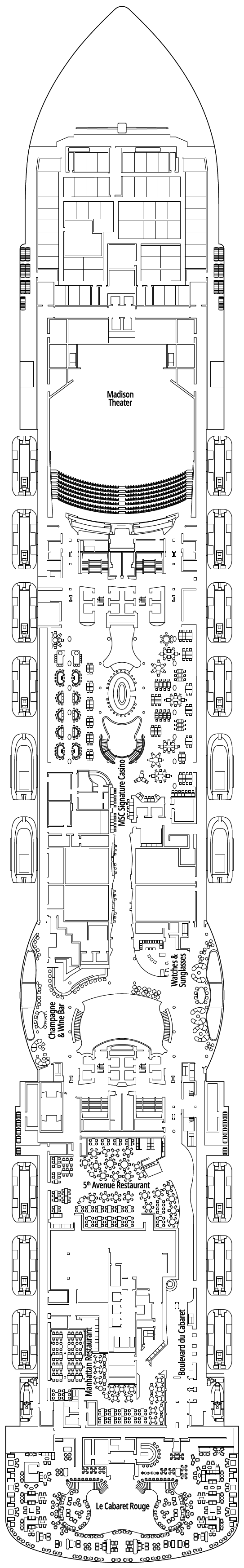 Deck plan for Deck 7