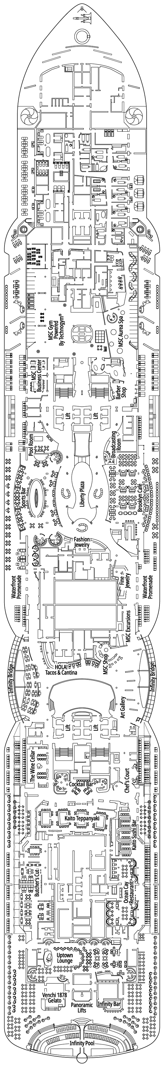 Deck plan for Deck 8