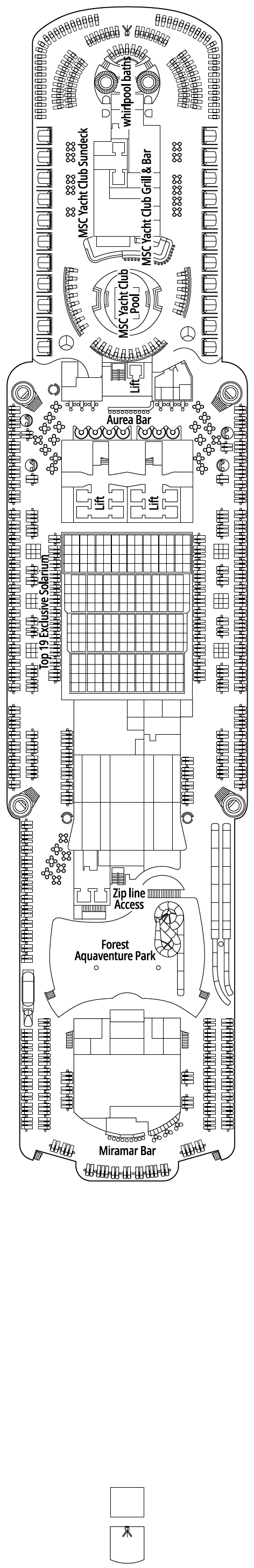 Deck plan for Deck 20 - Sun Deck