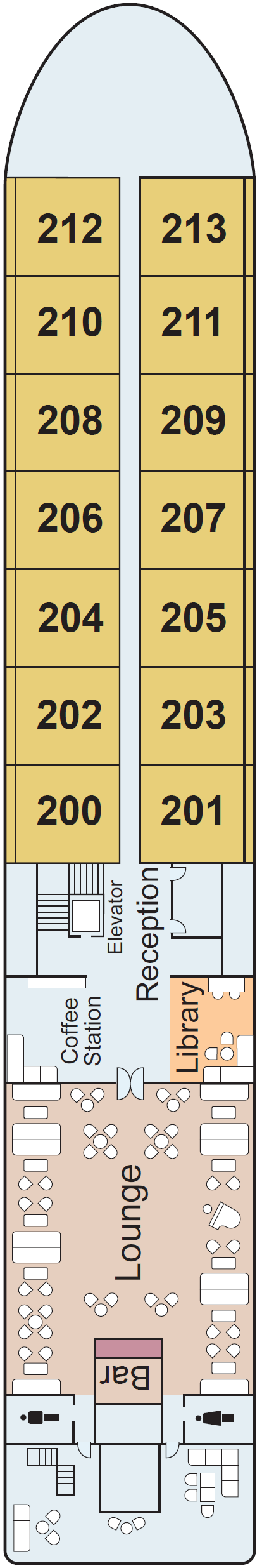 Deck plan for Middle Deck