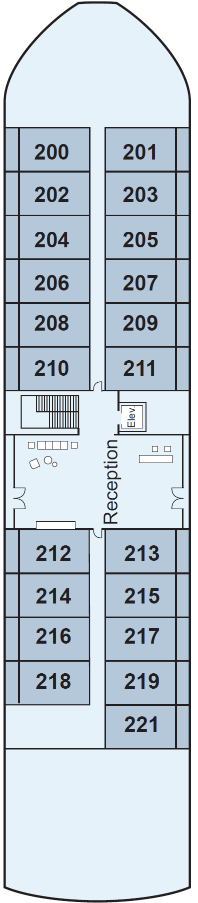 Deck plan for Middle Deck