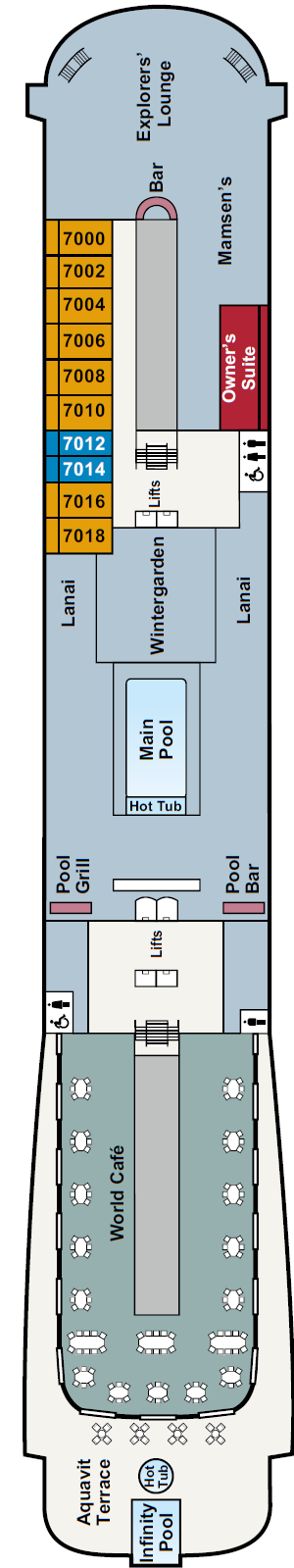 Deck plan for Deck 7