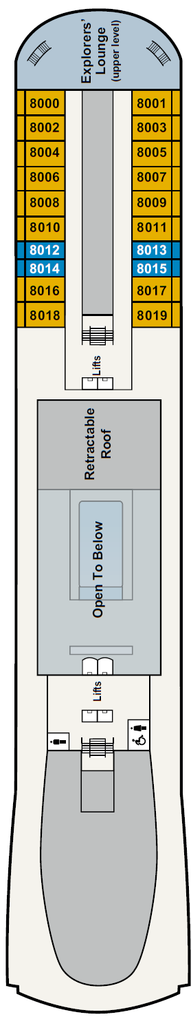 Deck plan for Deck 8