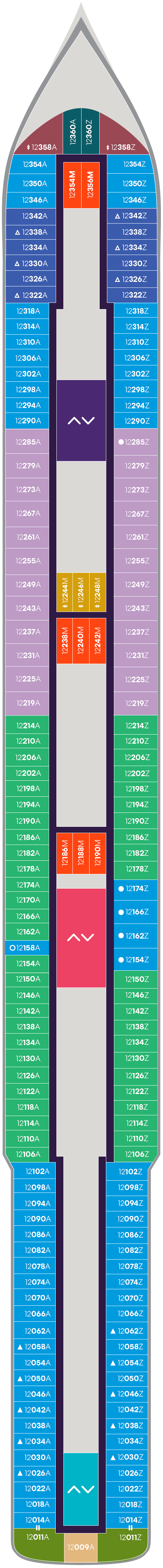 Deck plan for Deck 12