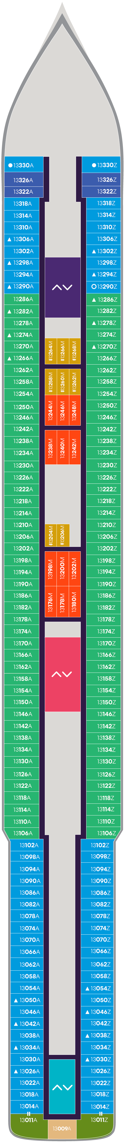 Deck plan for Deck 13
