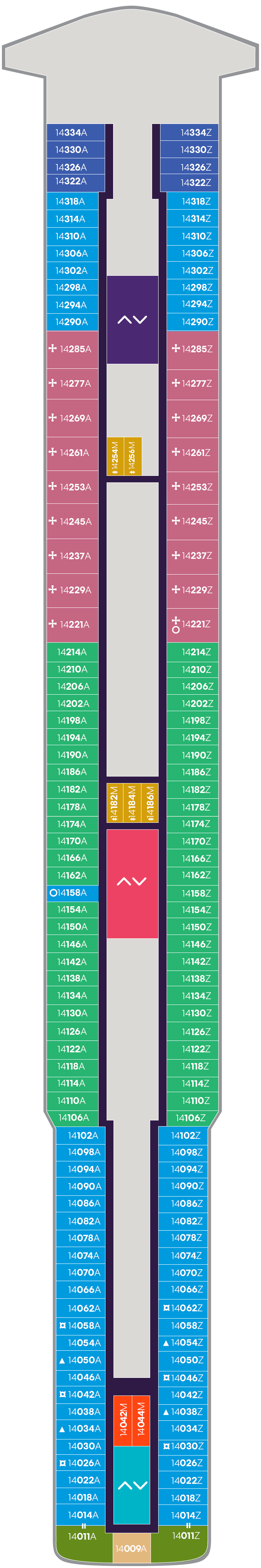 Deck plan for Deck 14