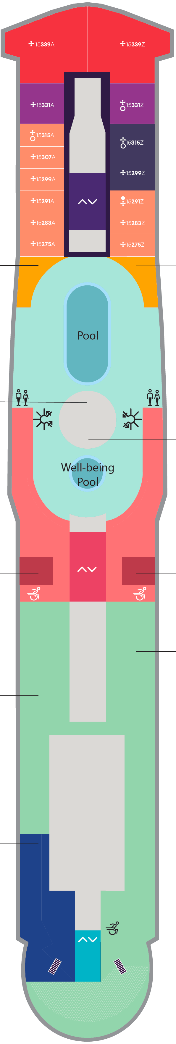 Deck plan for Deck 15