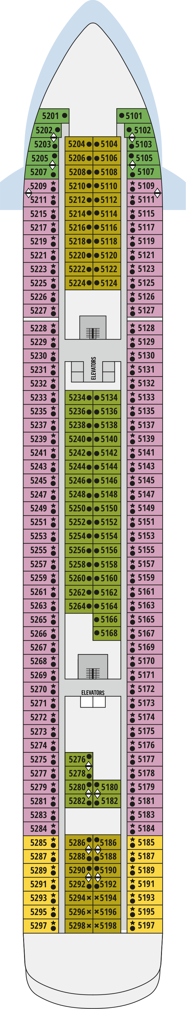 Deck plan for Deck 5