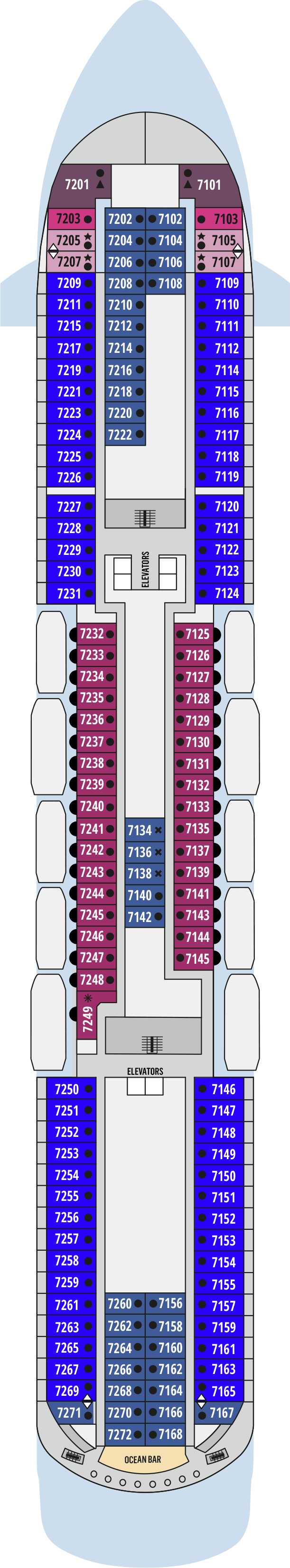 Deck plan for Deck 7