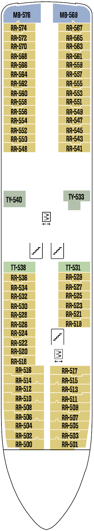 Deck plan for Deck 5