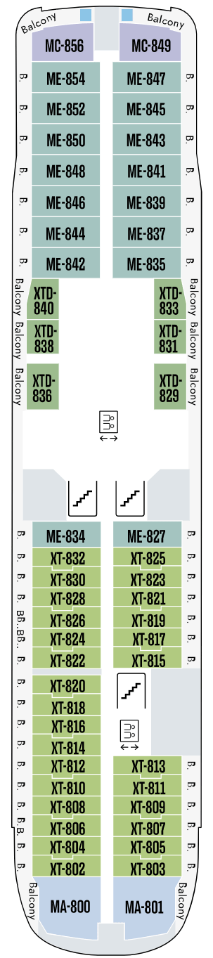 Deck plan for Deck 8