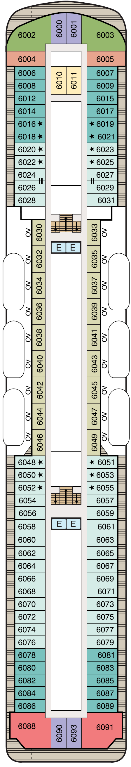 Deck plan for Deck 6