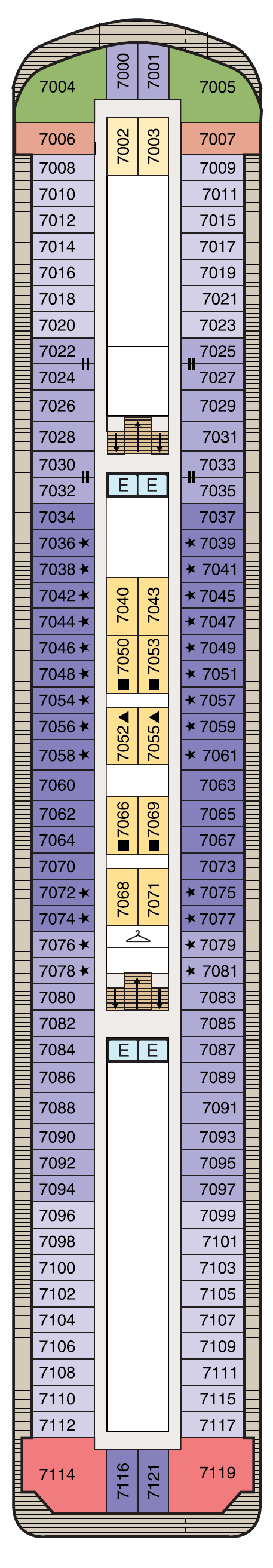Deck plan for Deck 7