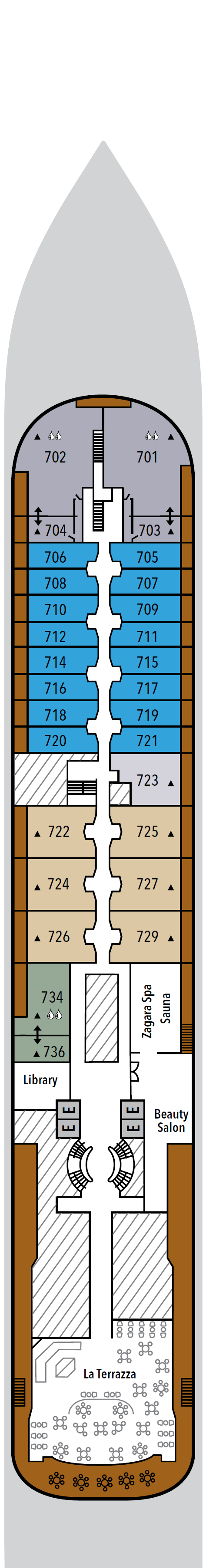 Deck plan for Deck 7
