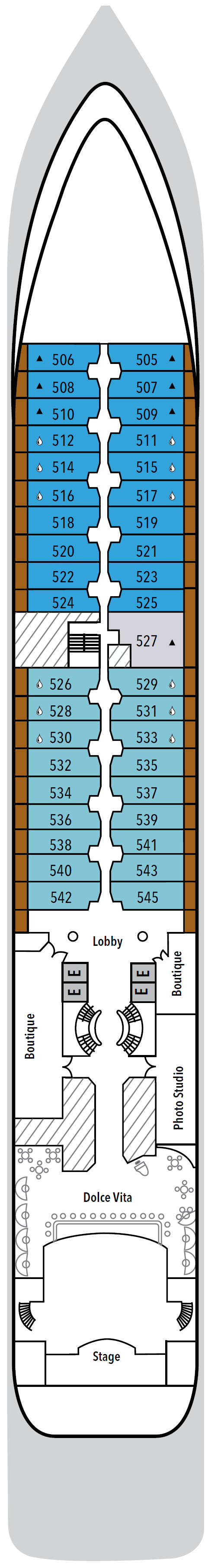 Deck plan for Deck 5