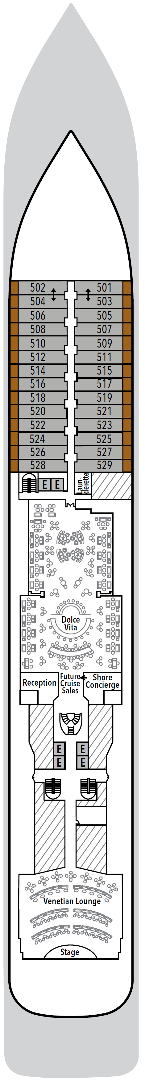Deck plan for Deck 5
