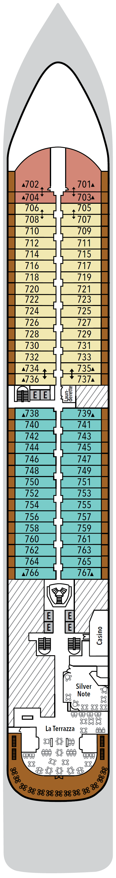 Deck plan for Deck 7
