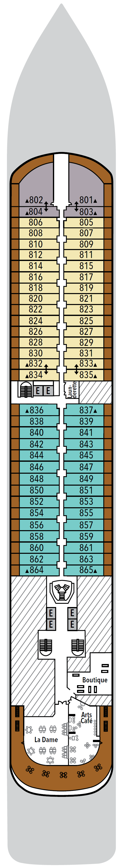 Deck plan for Deck 8