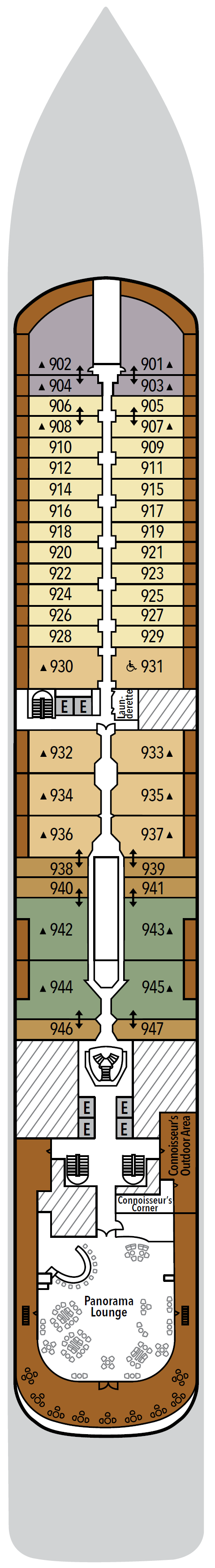 Deck plan for Deck 9