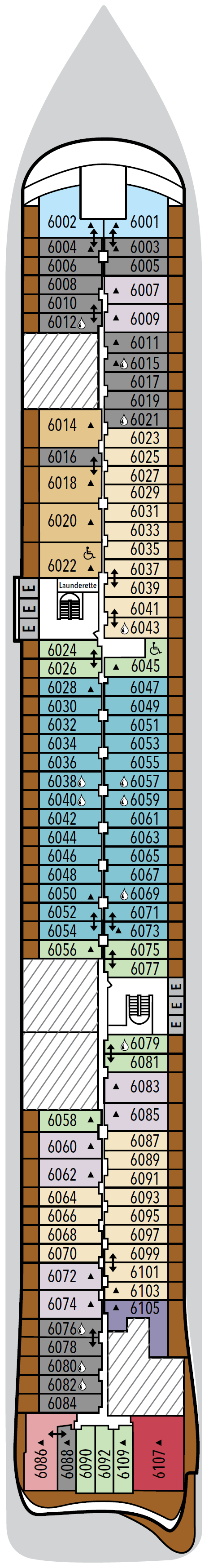 Deck plan for Deck 6