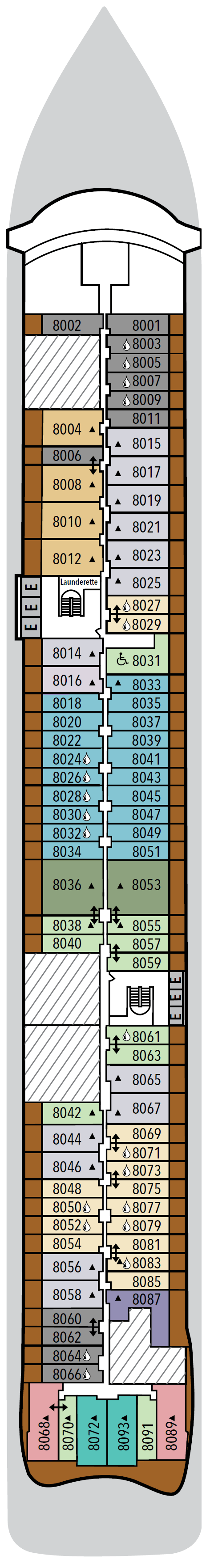 Deck plan for Deck 8