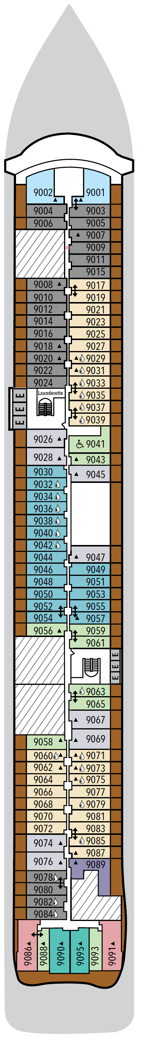 Deck plan for Deck 9