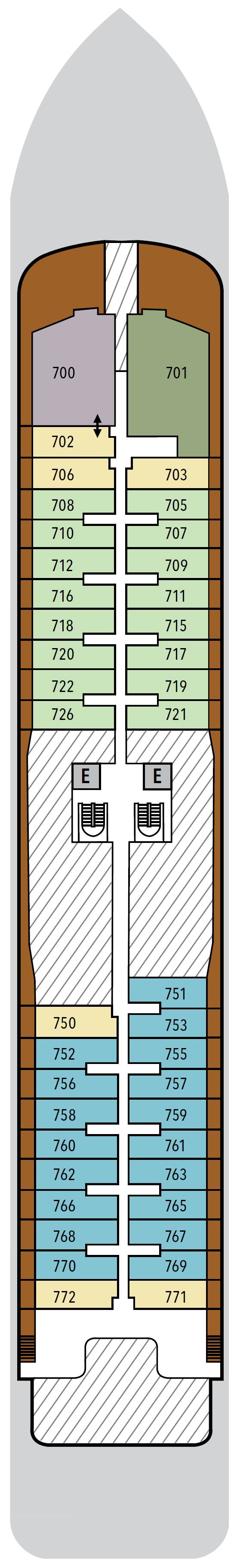 Deck plan for Deck 7