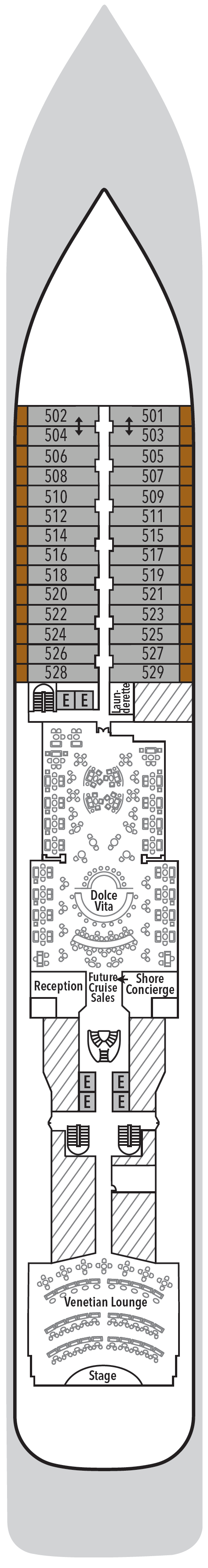 Deck plan for Deck 5