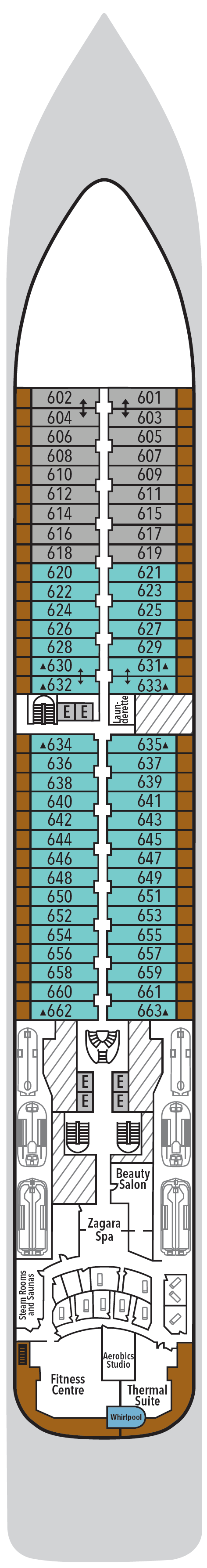 Deck plan for Deck 6
