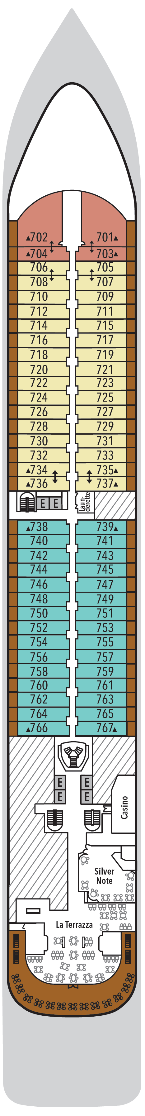 Deck plan for Deck 7