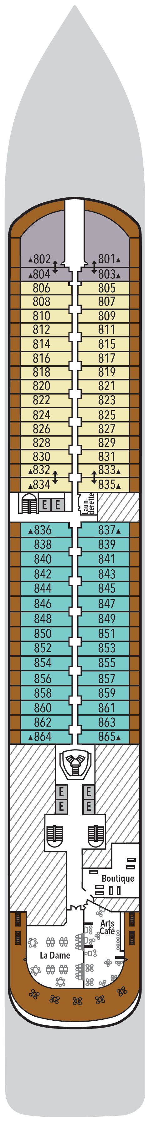 Deck plan for Deck 8