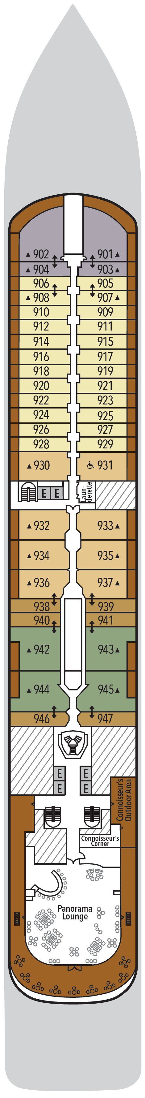 Deck plan for Deck 9