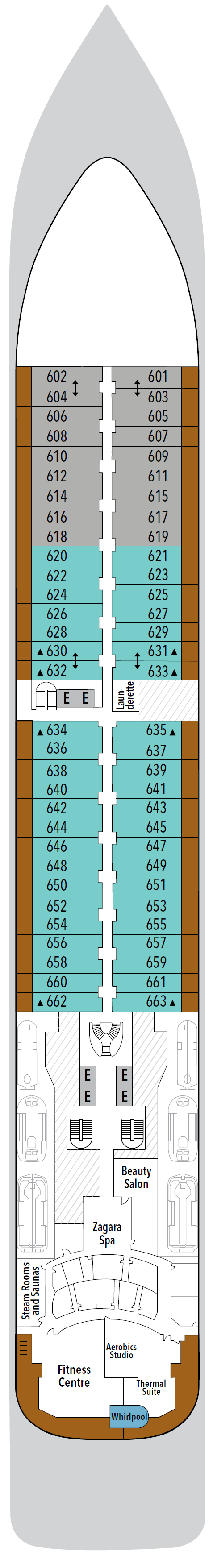 Deck plan for Deck 6