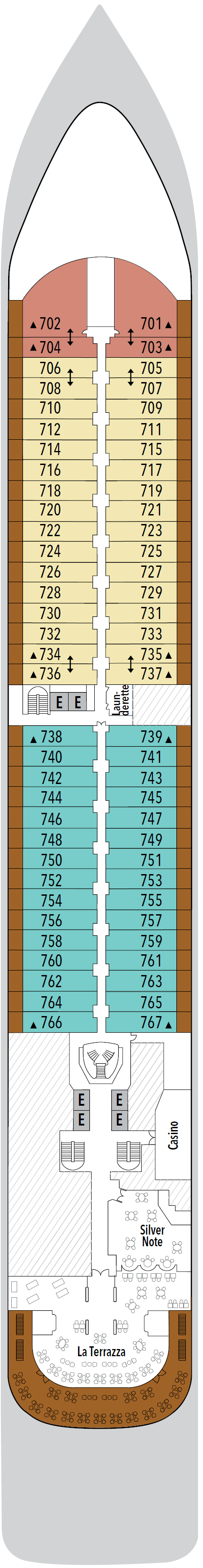 Deck plan for Deck 7