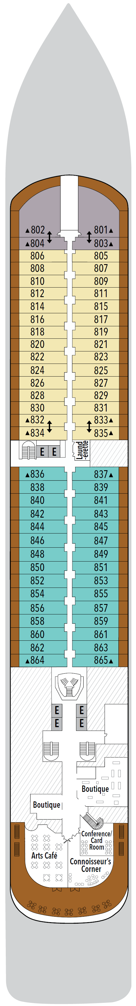 Deck plan for Deck 8