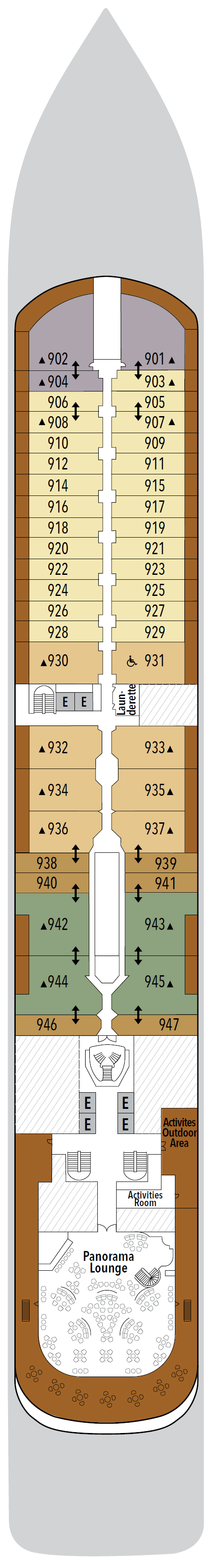 Deck plan for Deck 9